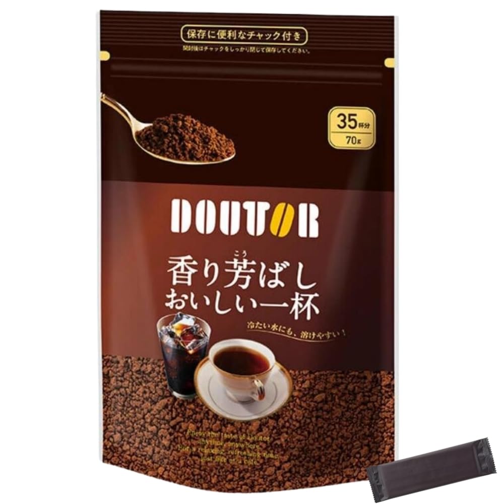 DOUTOR ドトールコーヒー 香り豊かなおいしい一杯 70g ×12本 Amazon.co.jp: ドトール インスタントコーヒー 詰め替え おてふき付